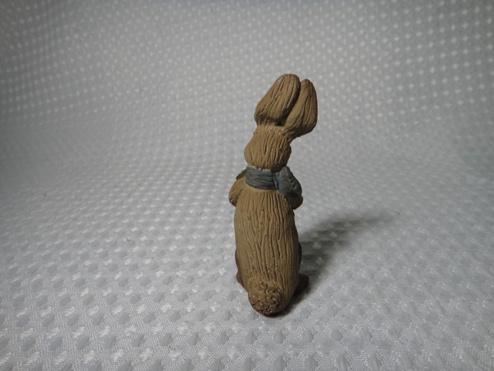 Small Easter Bunny Figurine With Carrot Ceramic Figure