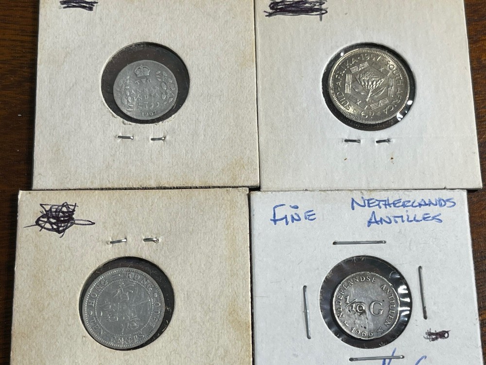 Assorted 4 World Foreign Coins Lot