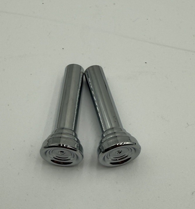 Pair Of 2 Pull Up Push Down Door Lock Rod Knobs Chrome