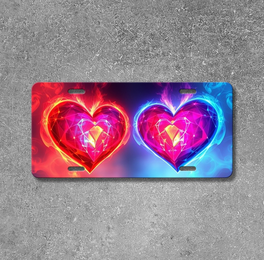 Bright Hearts License Plate Add Text Decorative Plate Special Gift