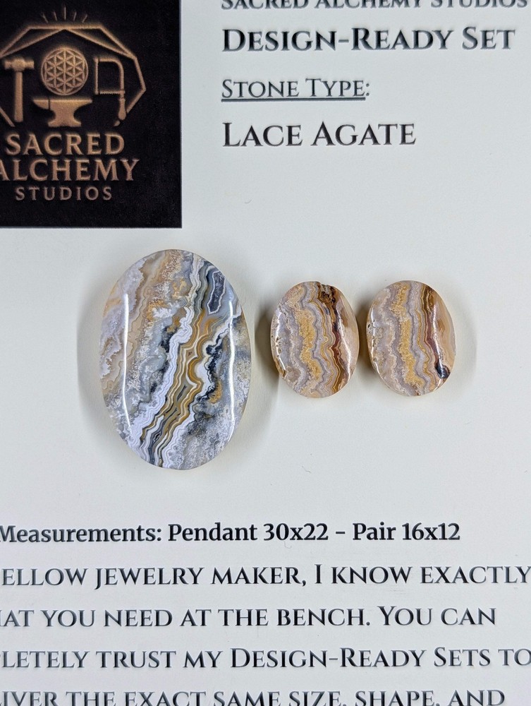 Oval Shape - Lace Agate - Design-Ready Set