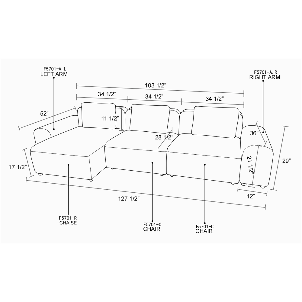 White Microfiber 4-Piece Living Room Sofa Set