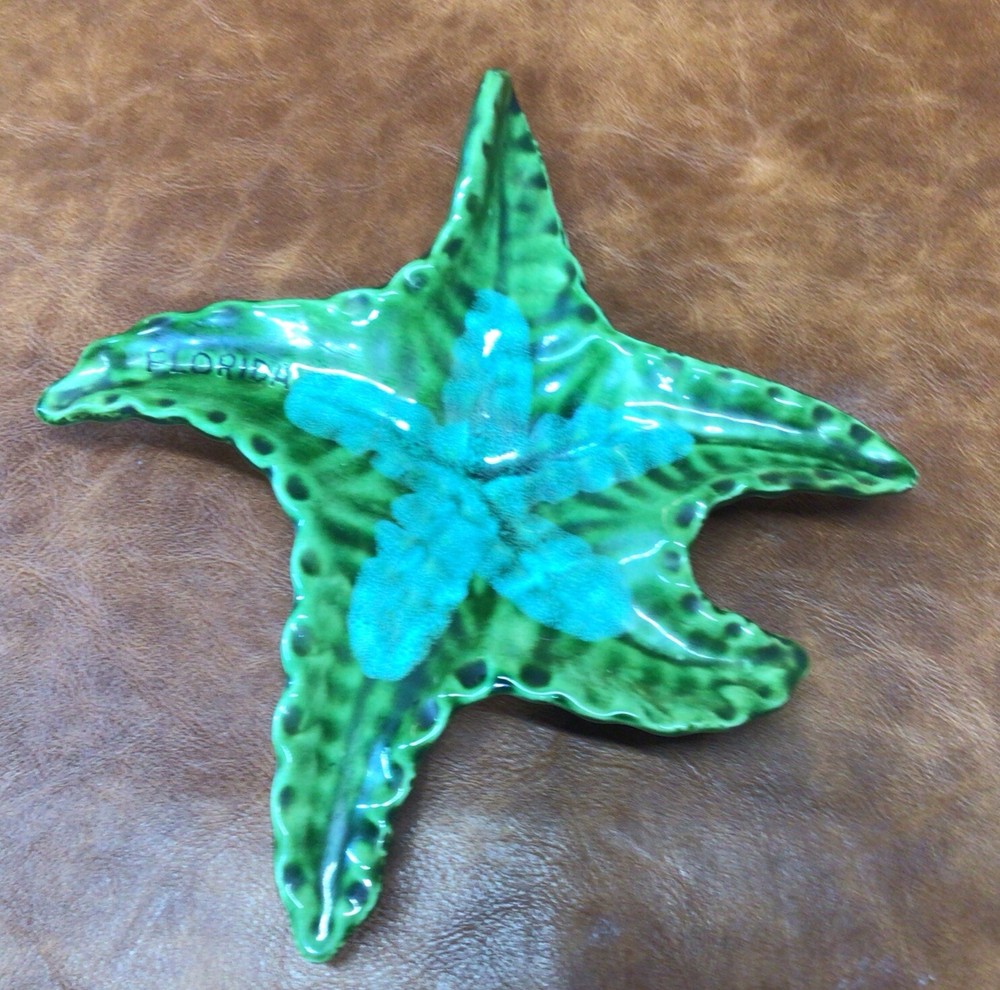 VTG Florida Ceramic Ashtray Starfish Shaped 8”