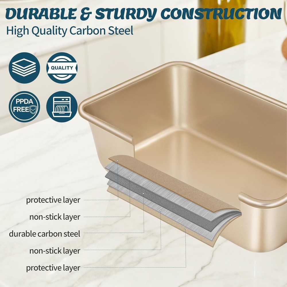 Baking Pans Set Nonstick Stackable Bakeware Sets Oven Pans Cooking 6 Pieces