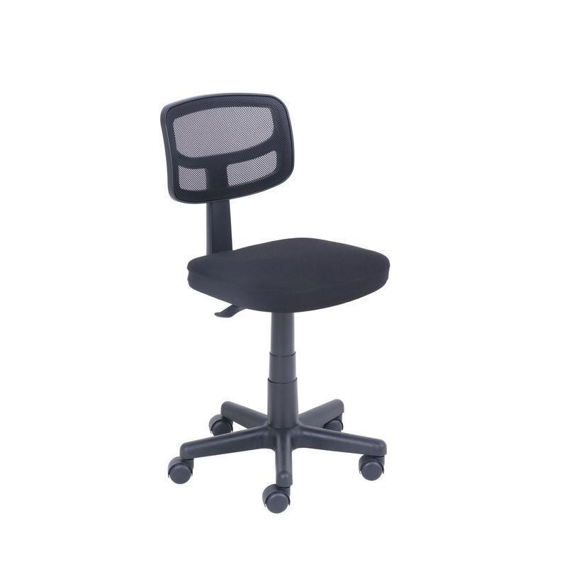Mesh Task Chair Adjustable Height Padded Seat Durable Caster Wheels Office Black