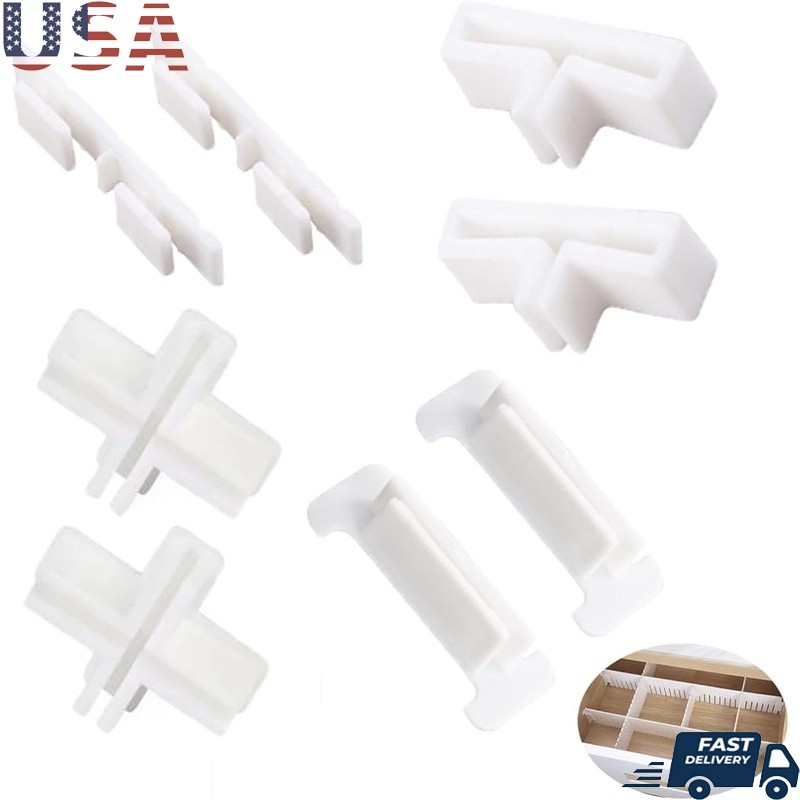 22PCS Drawer Partition Clips Plastic Fixing Buckles Secure Organization New