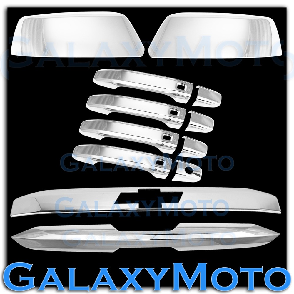 15-18 Suburban Chrome Mirror+4 Door Handle+Smart H+Upper+Lower Tailgate Cover