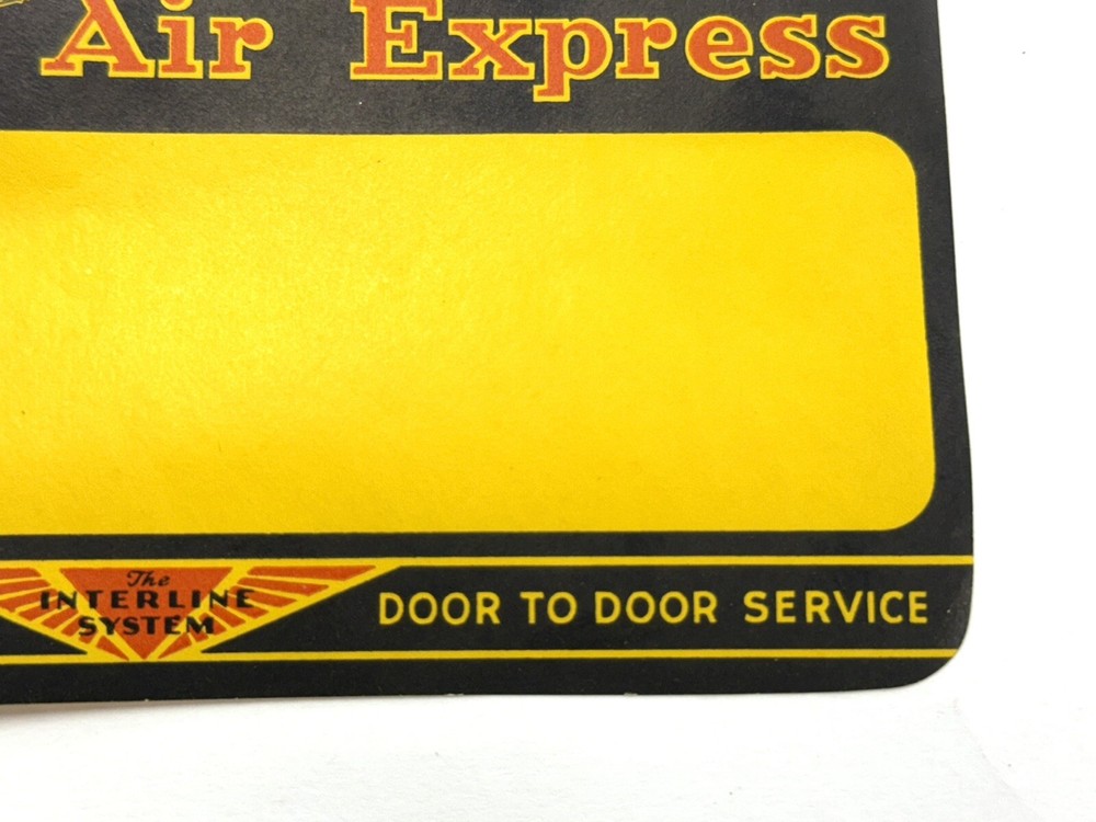 1930s General Air Express Colorful Package Label with Plane