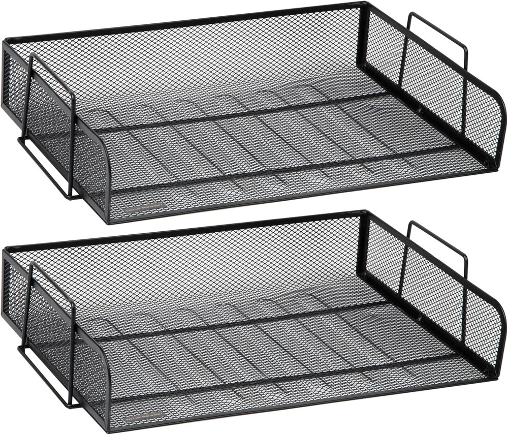 Mind Reader Stackable Paper Tray, Desktop Organizer, File Storage, Office, Metal