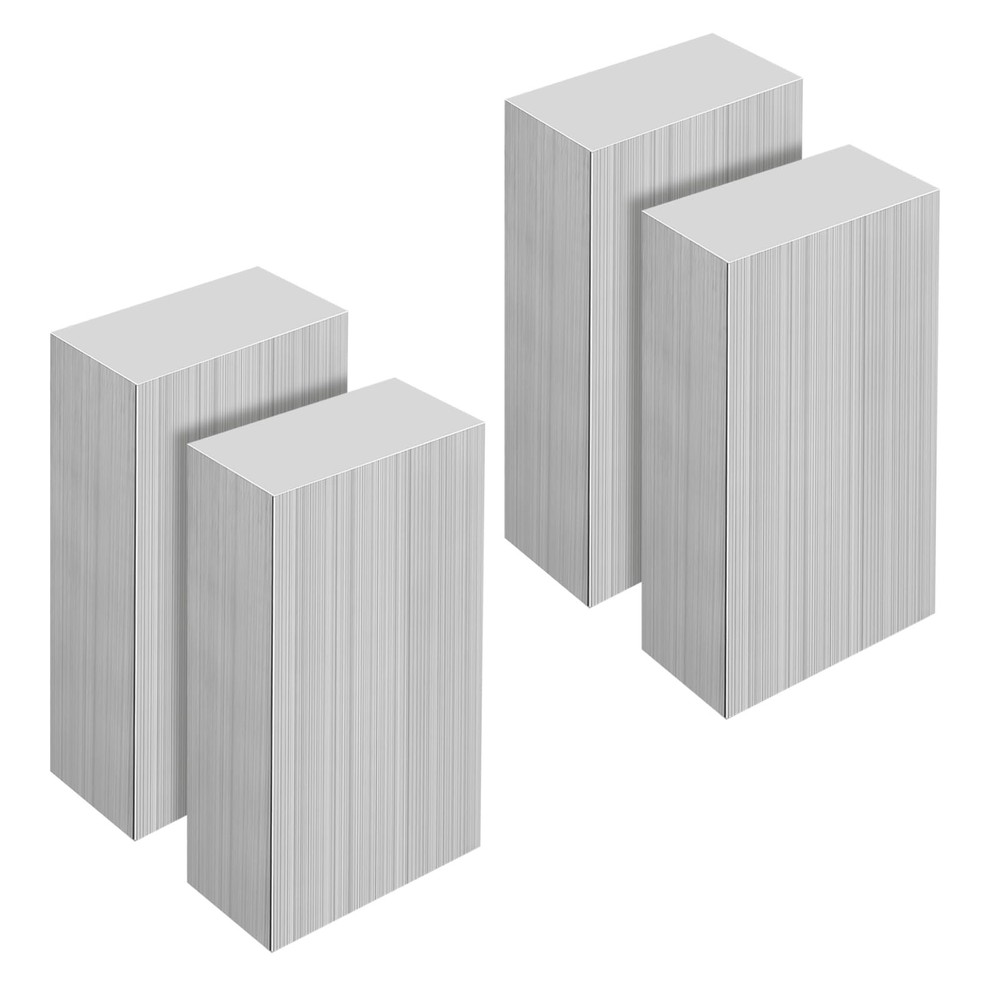 4PCS 1x2x4 Inch Aluminum Bar 6061 Solid Flat Block Mill Stock for Projects
