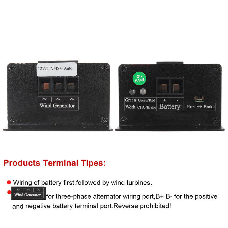12V/24V/48V Wind Charge Controller Wind Turbine Generator Charging Regulator