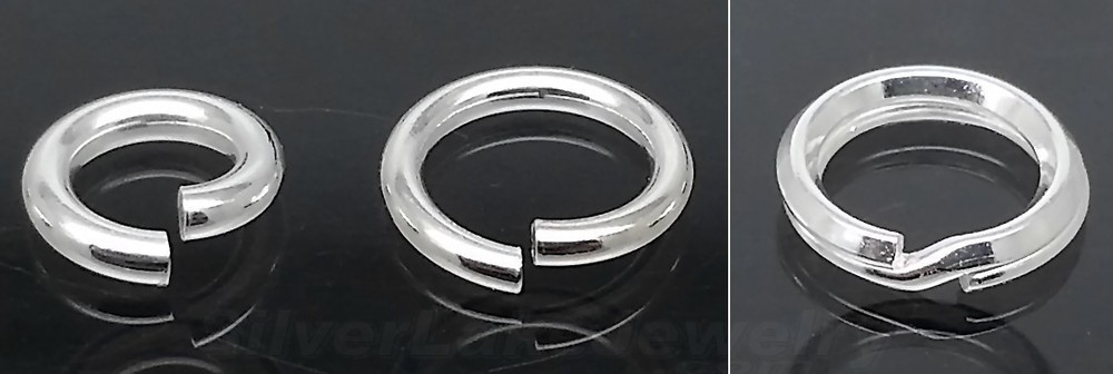 925 Solid Sterling Silver 6/7mm Open Jump Rings 7mm Split Ring  Connectors 3pcs