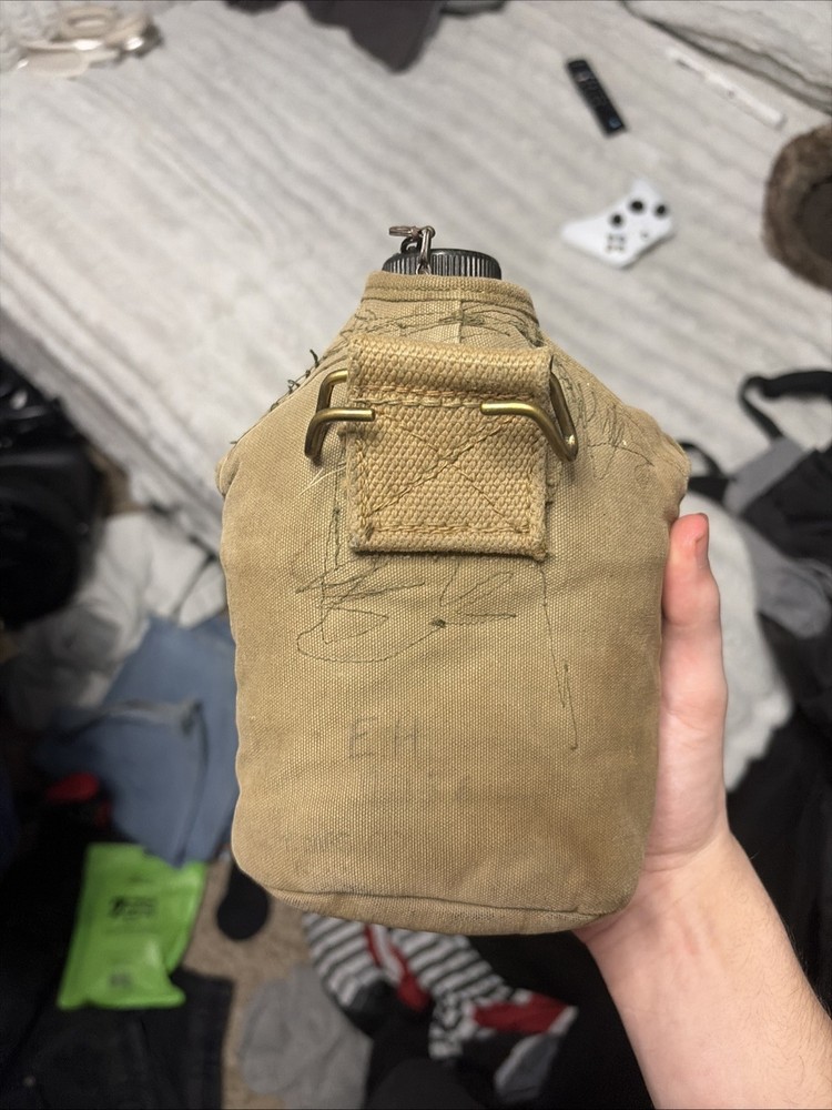 Old Millitary Canteen Water Bottle