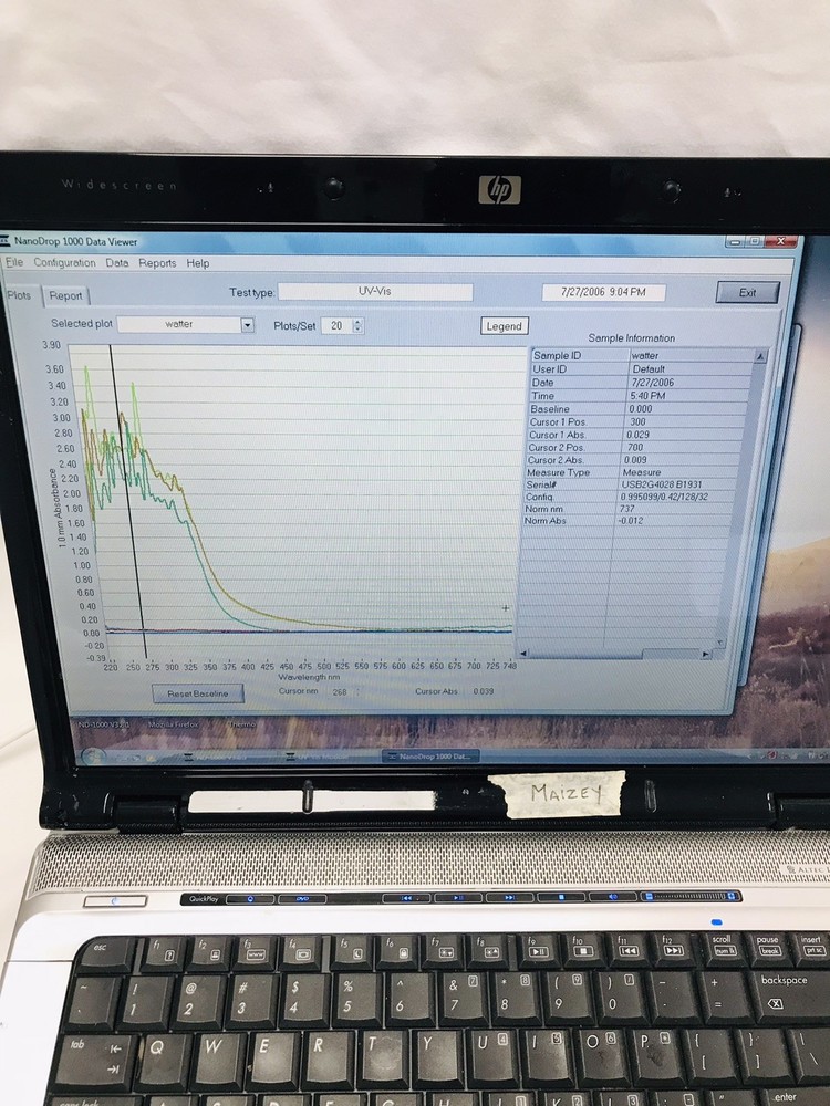 NanoDrop ND-1000 UV/VIS Spectrophotometer with Computer Tested Working