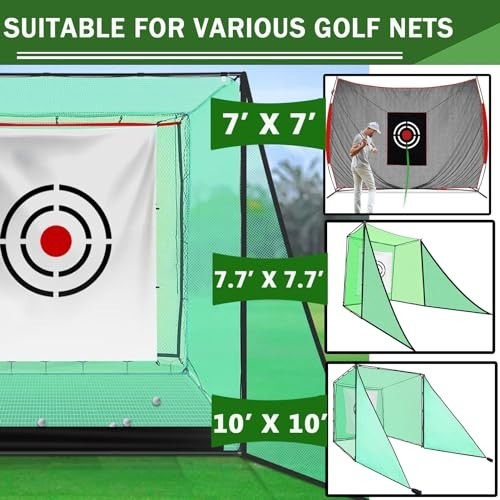 2PCS Green Golf Triangle Side Net with Sandbags - Practice Hitting & Simulator B