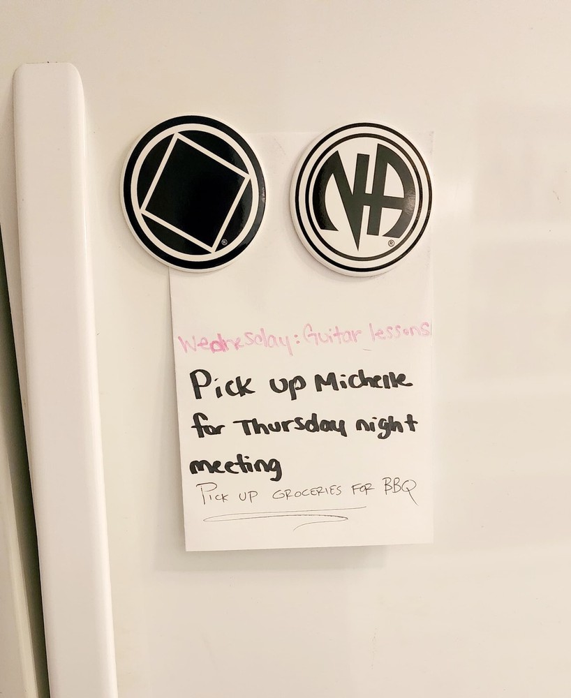 NARCOTICS ANONYMOUS TWO FRIDGE MAGNETS NA clean basic text addiction 12 steps