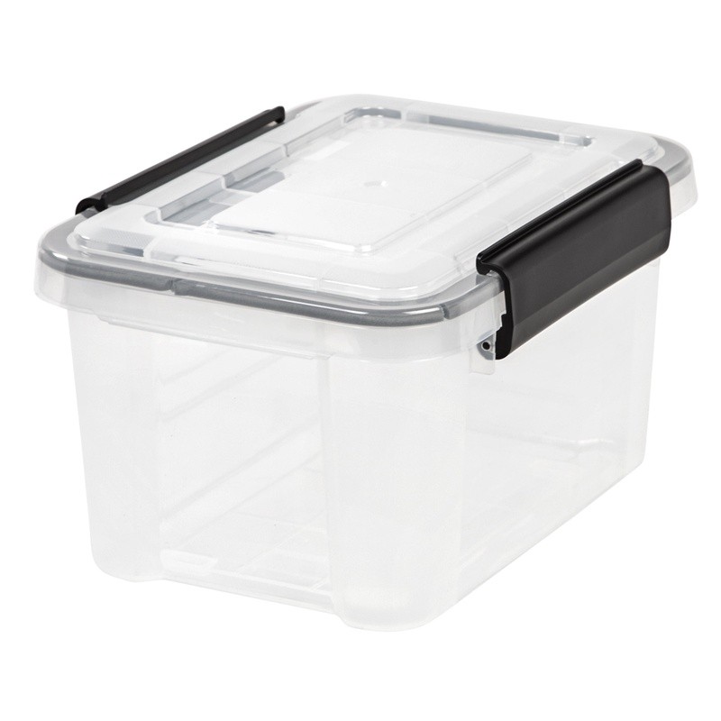 WeatherPro 6.5 Quart Storage Container Stackable Plastic Bin W/ Latching Lid New