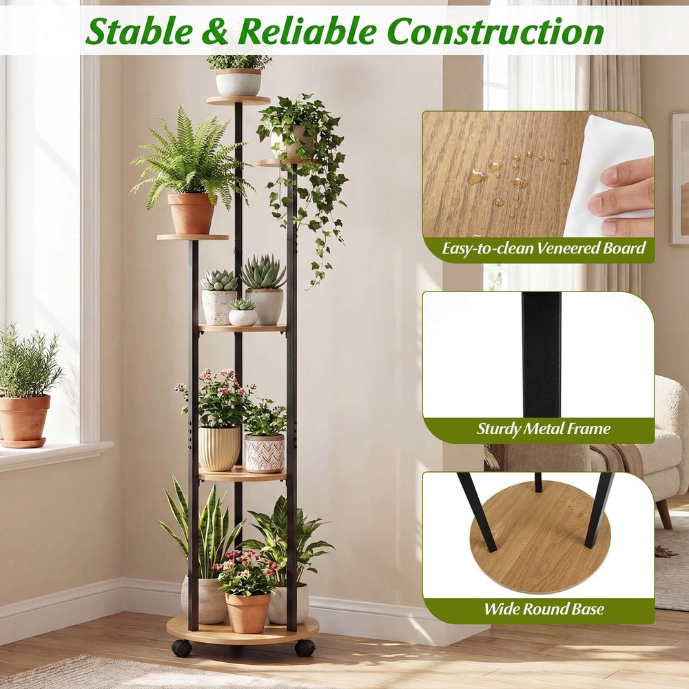 6-tier Plant Stand w/RGB Light Adjustable Lighting Modes Remote APP Control