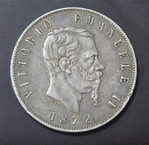 1872 Italy 5 L Silver