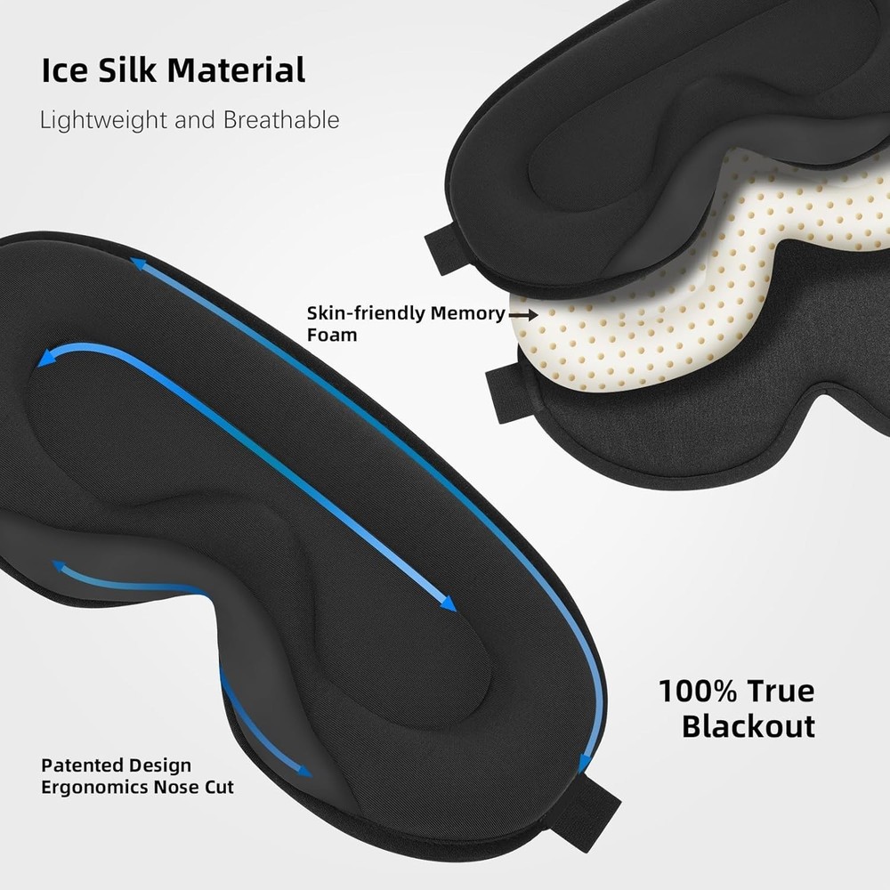 Ultimate Comfort Travel Sleep Mask with Adjustable Strap | For Deep Relaxation