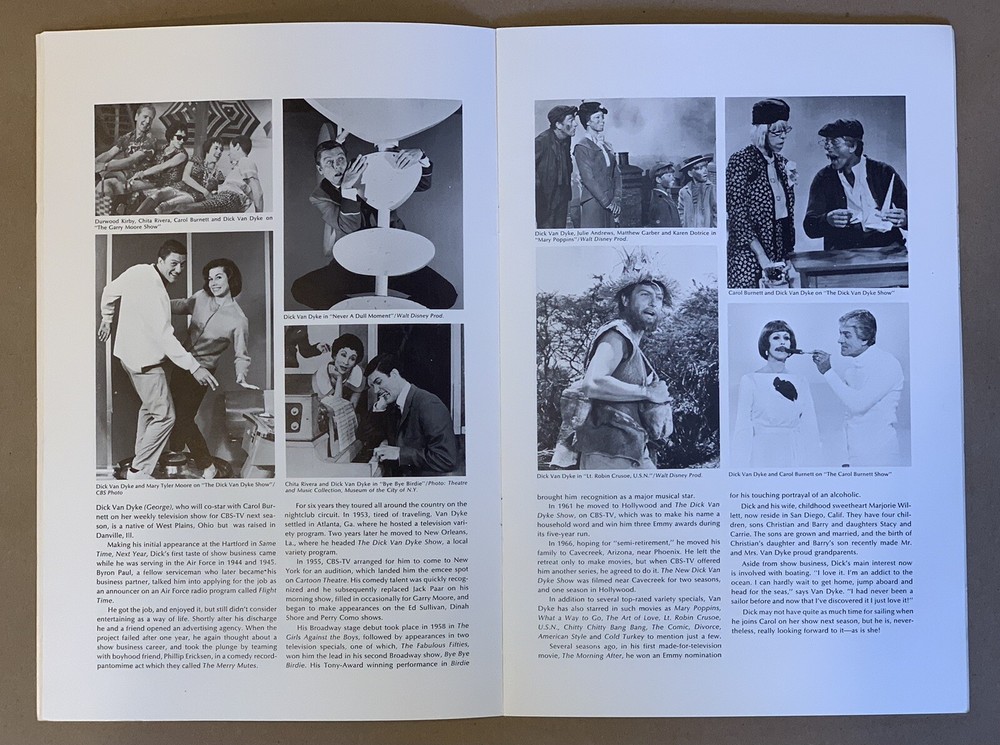 “Carol Burnett & Dick Van Dyke “SAME TIME NEXT YEAR" 1977 Souvenir Program