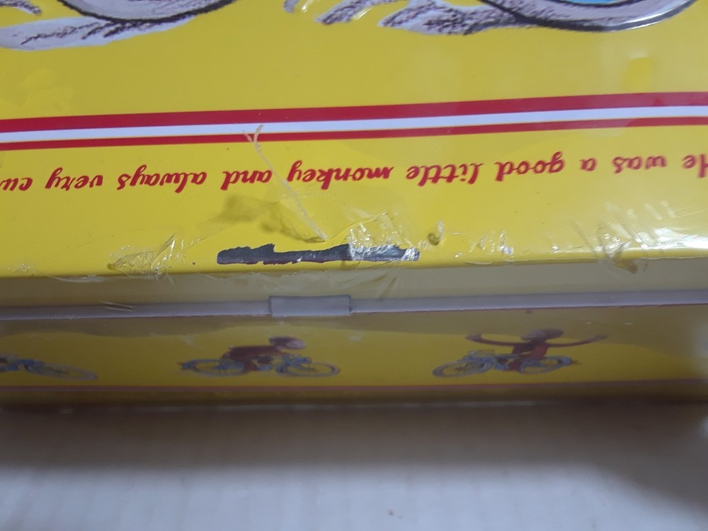 Curious George Tin Lunch Box Collectible Keepsake /Red Handle/Pristine Sealed