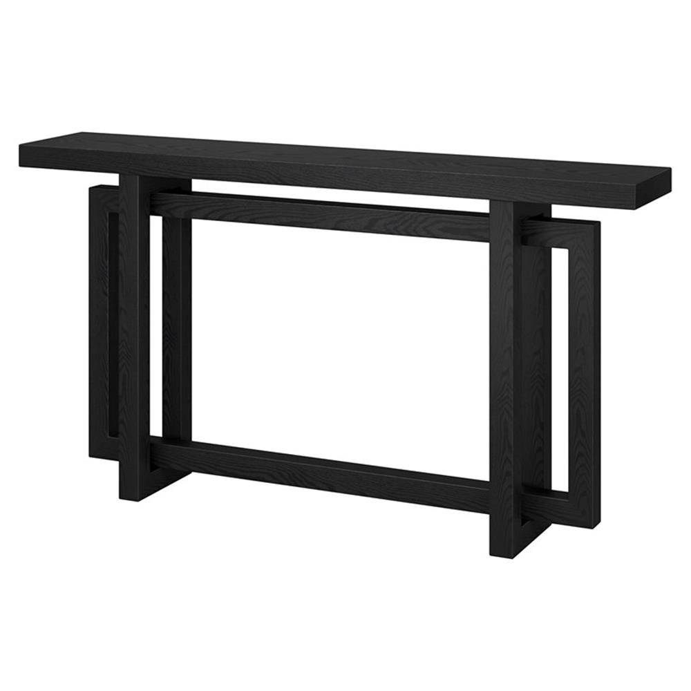 Henn&Hart 55" Black Grain MDF Console Table