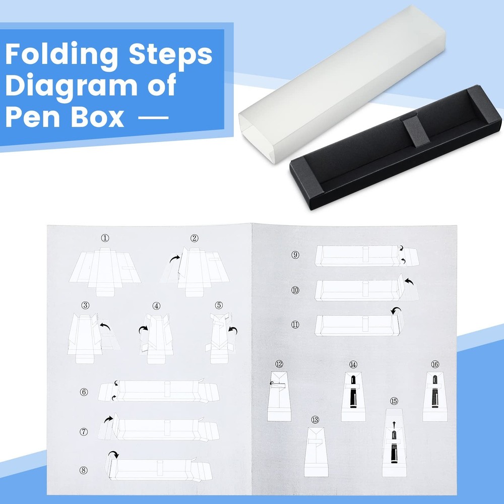 30 Pcs Black Pen Gift Boxes Empty Black Gift Box for Pen with Folding Instruc...