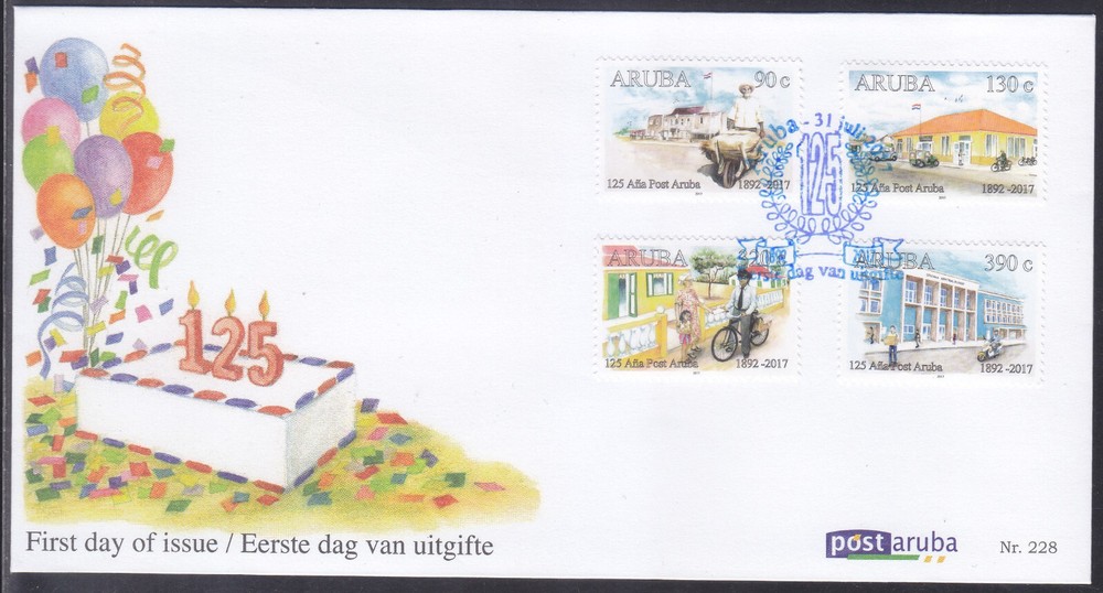 Aruba Issue FDC 2017 (228) Postal Services