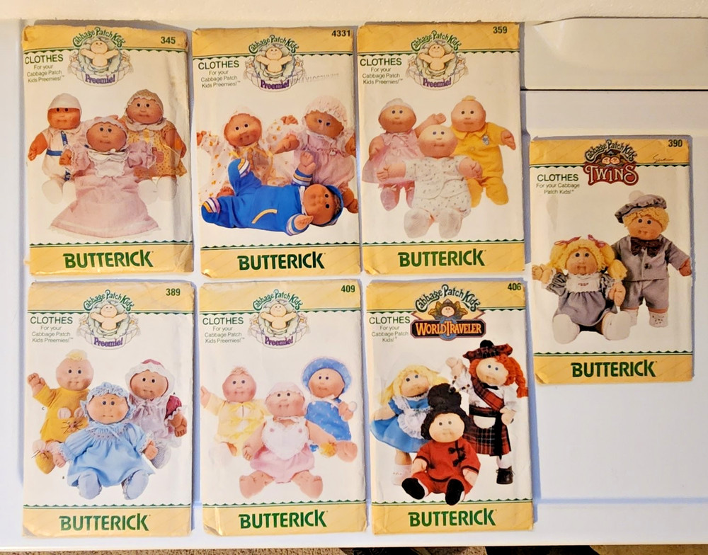 Vintage Butterick Cabbage Patch Kids Clothes Patterns Lot + Others