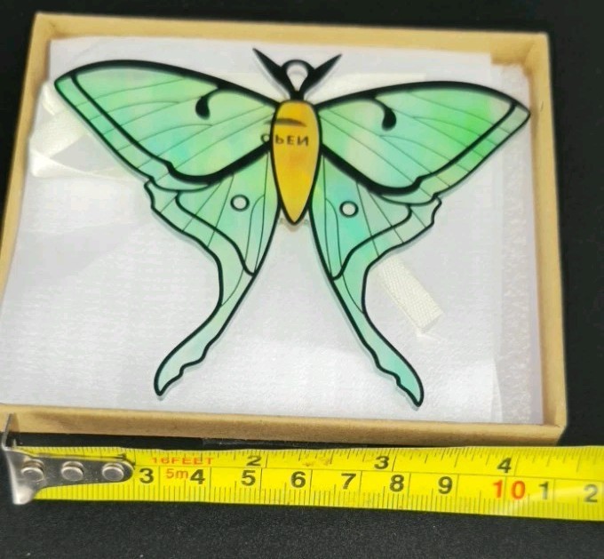 Butterfly Ornament, Acrylic, Green, New