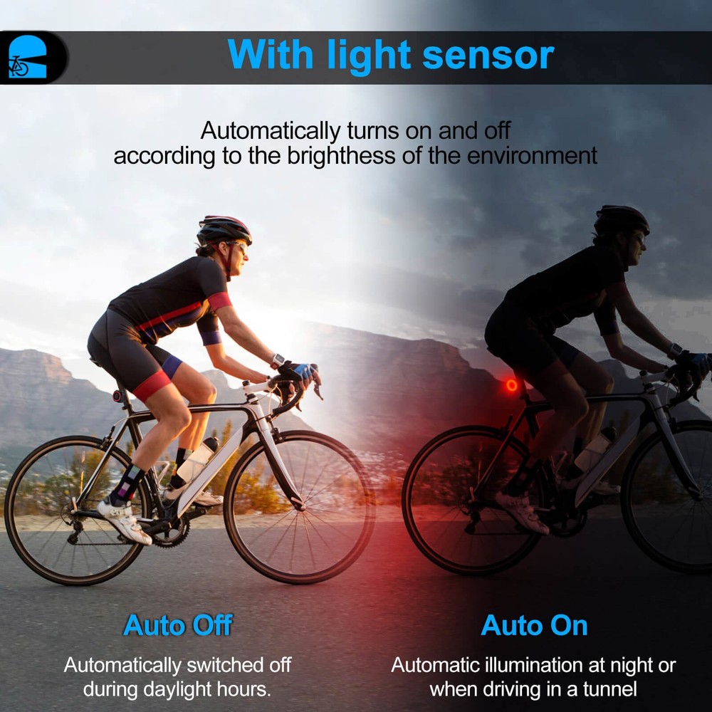 Safe USB Charging Bicycle Rear Light Alarm Wireless Remote Control Prevent Theft