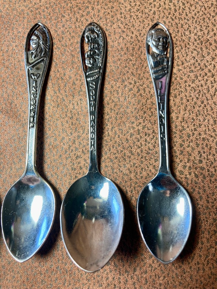 17 Stainless State Souvenir Spoons