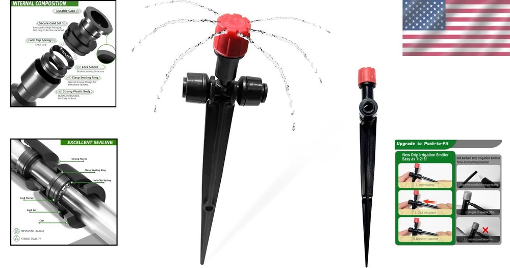 20PCS Two-Way Connection Drip Irrigation Emitters for Precise Watering Needs