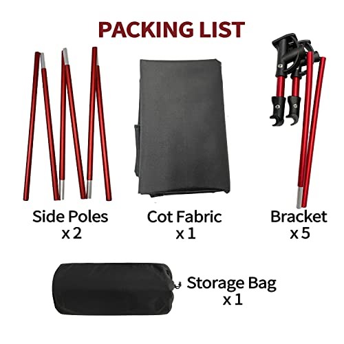Portable Camping Cot Sleeping Cot Ultralight Backpacking Cot Bed for Black
