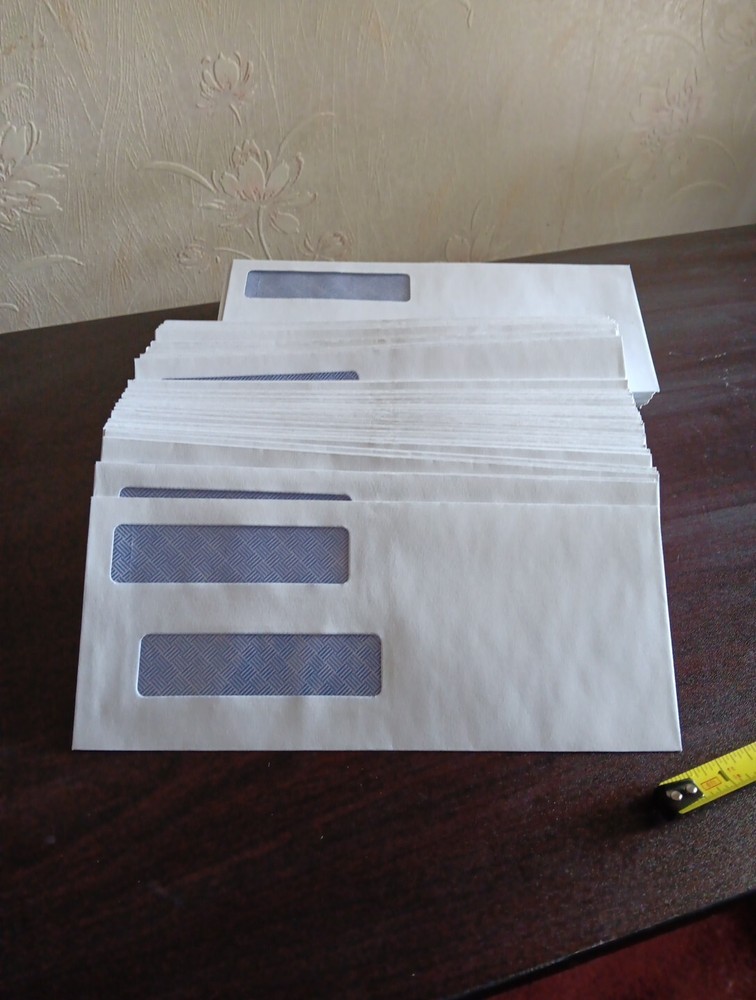 UNIVERSAL Double Window Check Envelope #8 5/8 3 5/8 x 8 5/8 White 165 Envelopes
