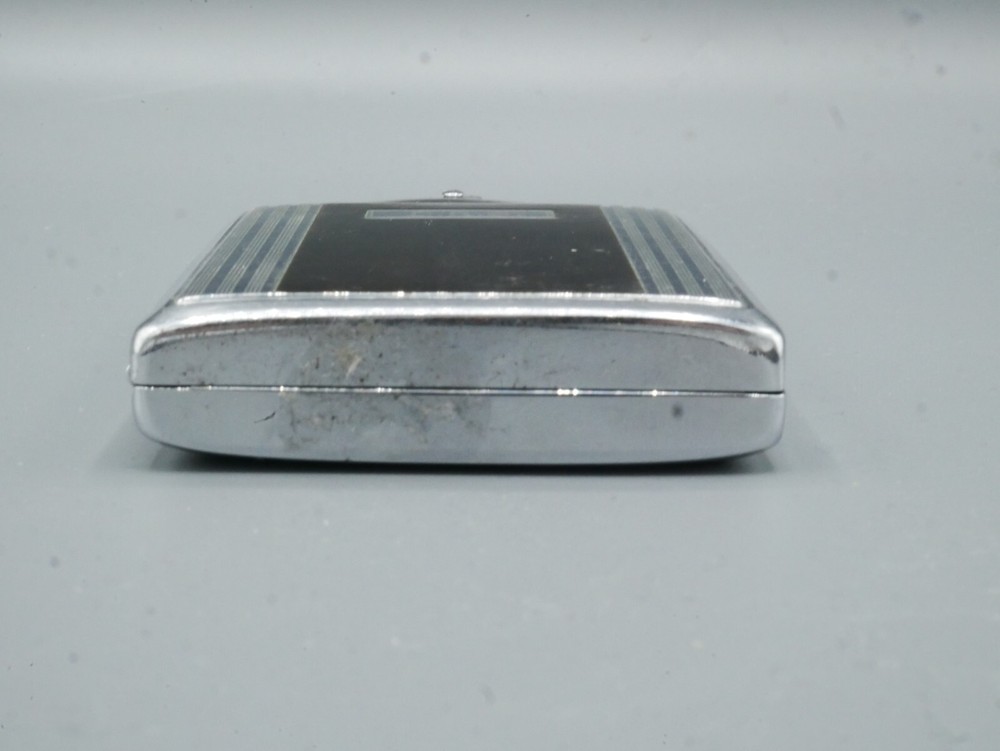 Vintage Ronson Cigarette Case Lighter Brown Enamel Silver