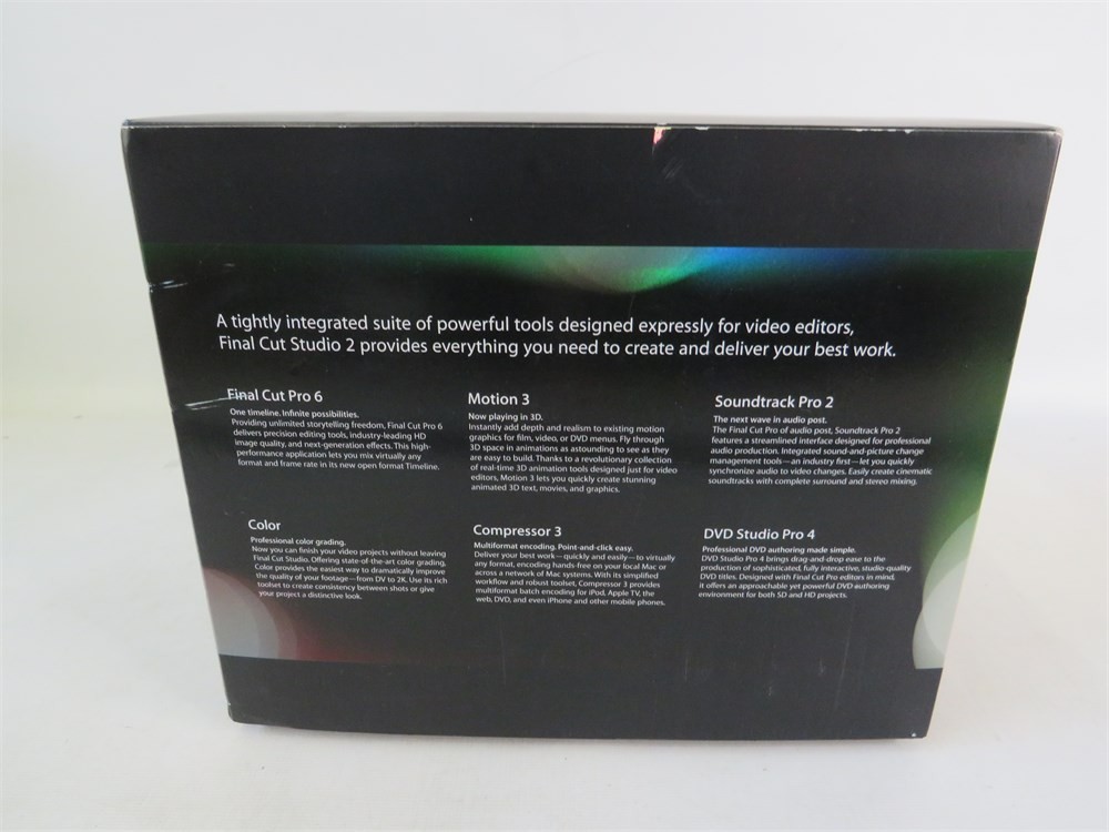 Apple Final Cut Studio 2 Video Editing Software Mac Complete Box Set W/ Manuals