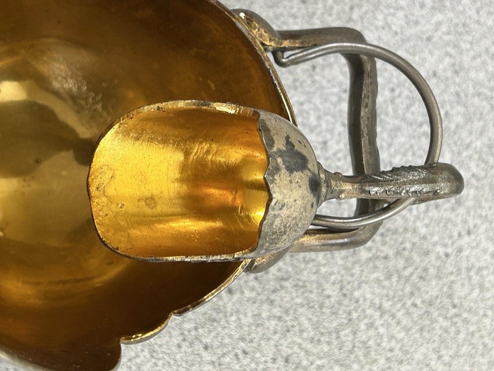 Vintage Silver-Plated Sugar Scuttle with Scoop