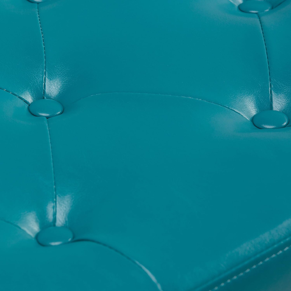 Hamilton 48" Transitional Rectangle Ottoman in Mediterranean Blue Faux Leather