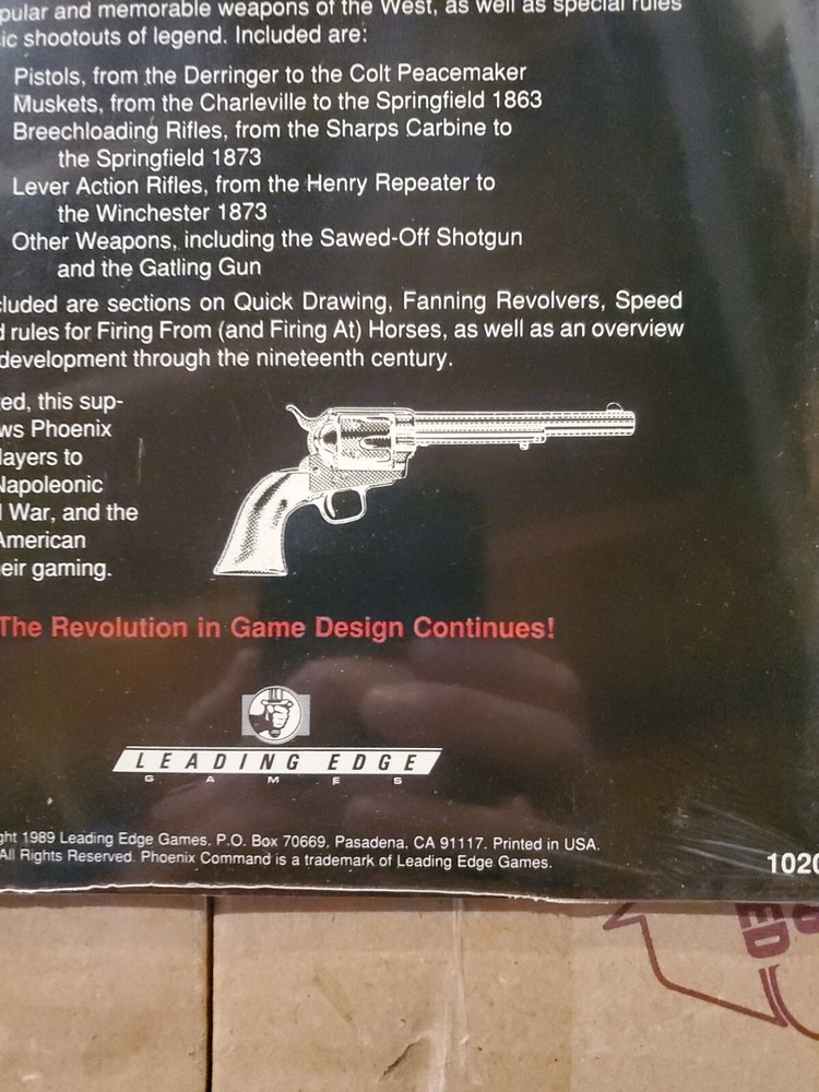 Phoenix Command: Wild West Weapon Data Supplement SEALED (Leading Edge Games)