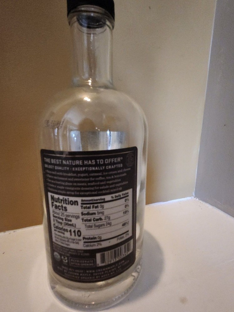 EMPTY Crown Maple Syrup Organic Bourbon Barrel 750 ML BOTTLES
