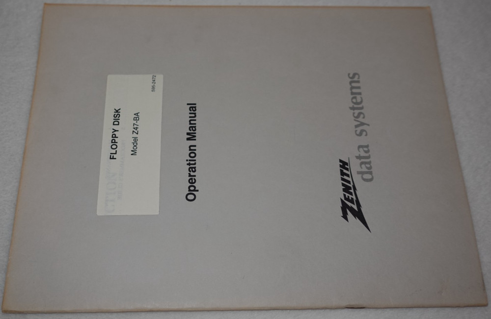 Zenith Data Systems Floppy Disk Model Z47-BA 1980 Operation Manual