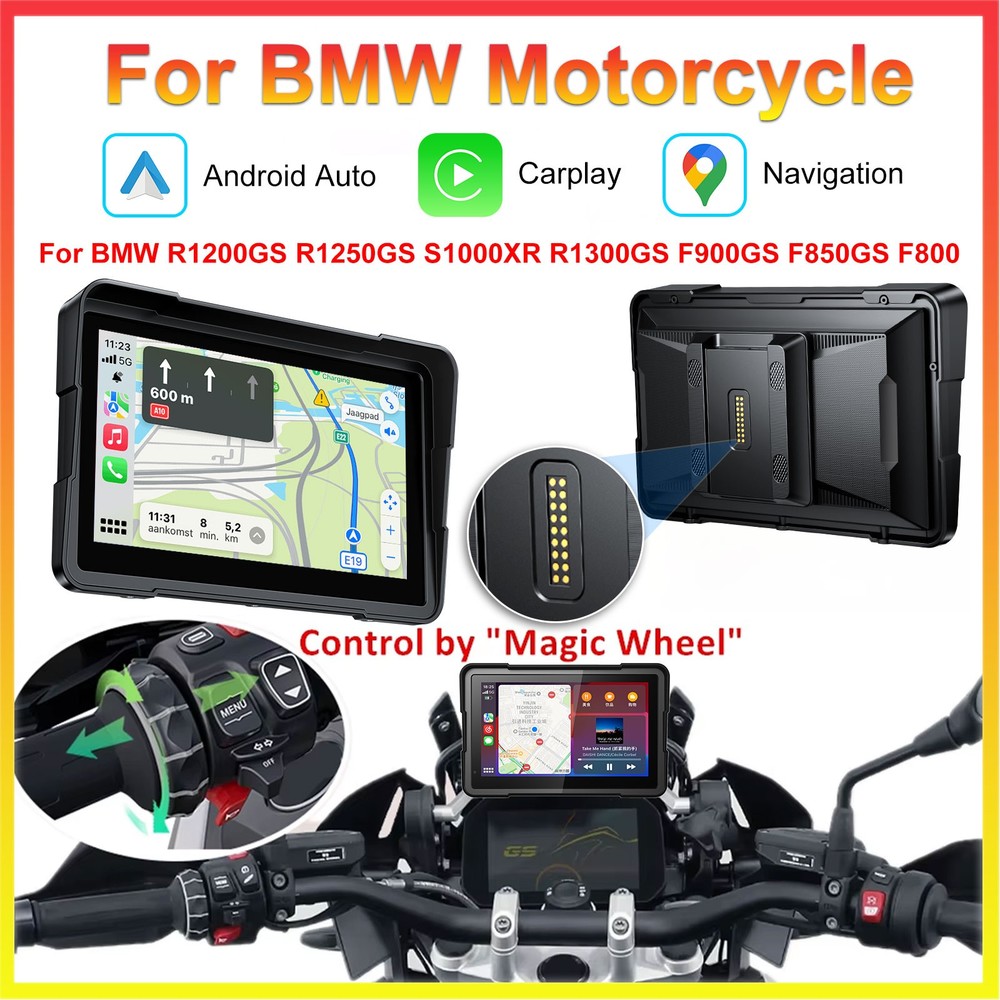 for BMW Motorcycles Touchscreen,Plug & Play Display,Support CarPlay/Android Auto