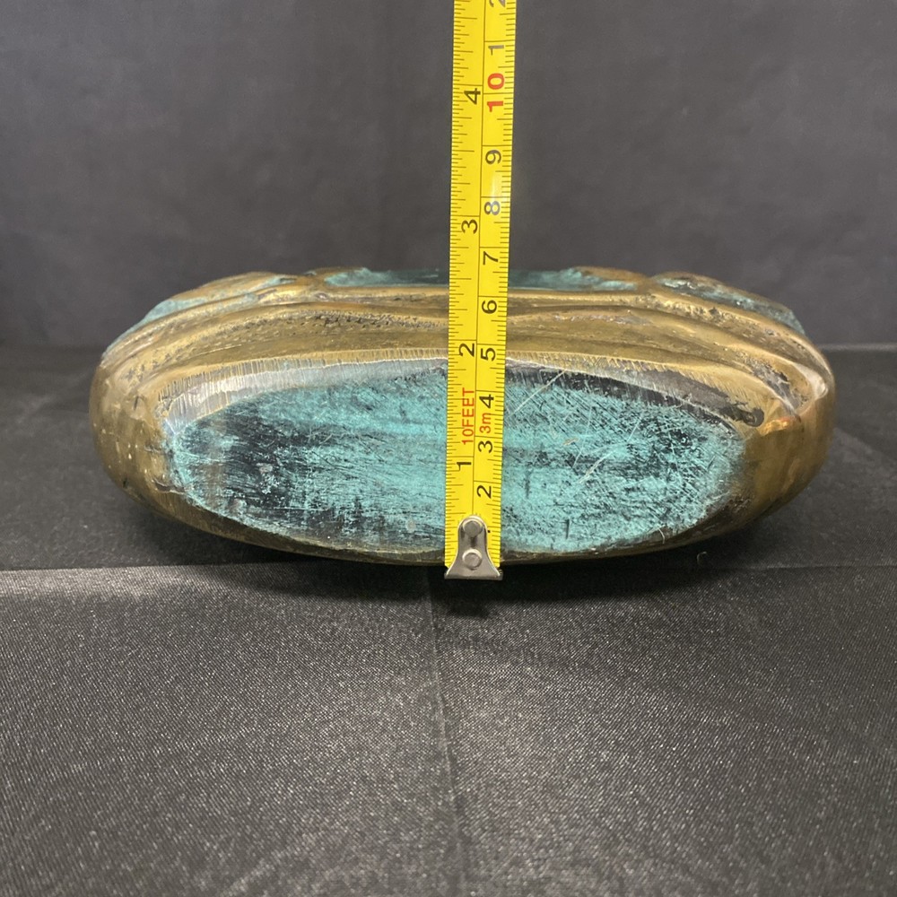 Handmade Bronze Botellón/Vase With Leaf Pattern - 9” Unique