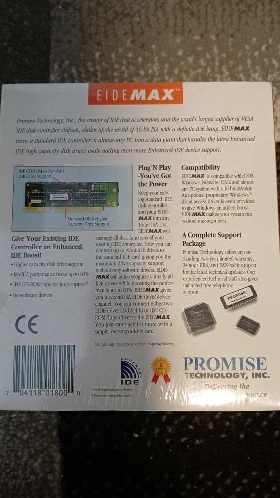 EIDEMAX Enhanced IDE Disk Controller - NOS Sealed in Box
