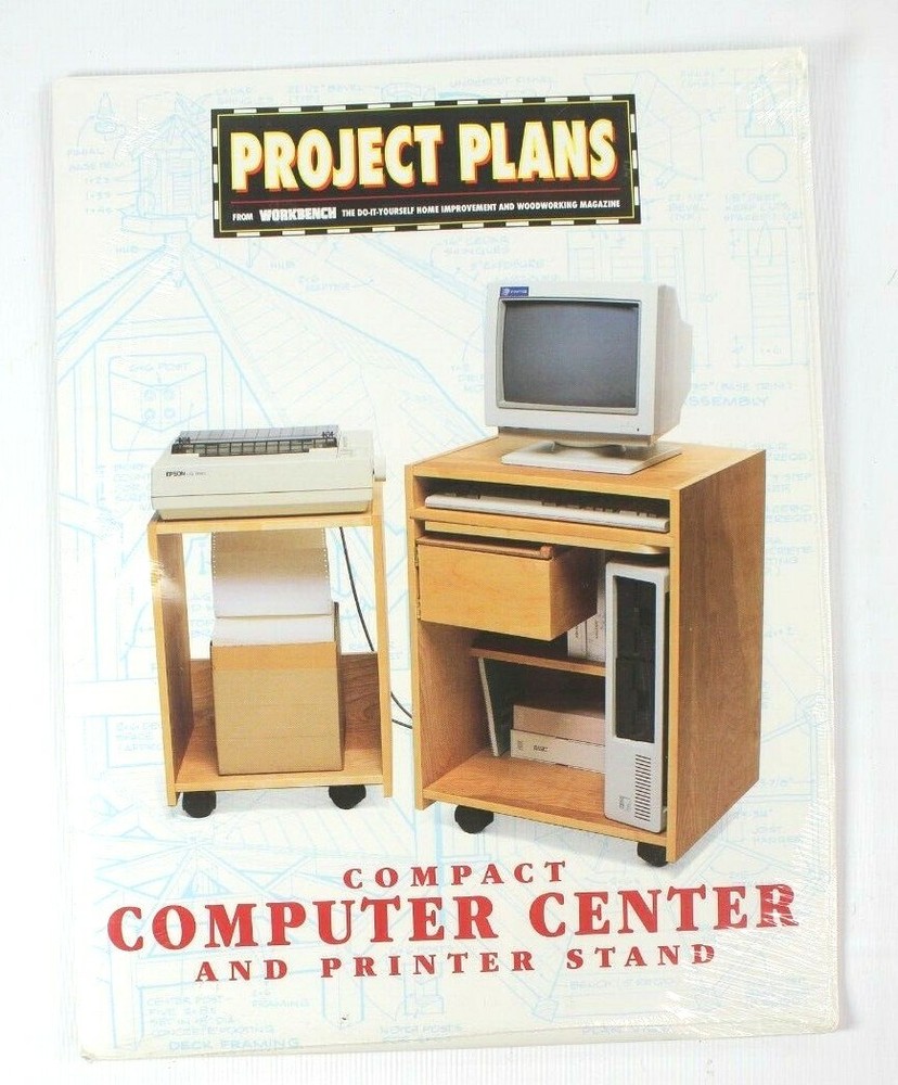 Workbench Project Plans Compact Computer Center And Printer Stand New Sealed