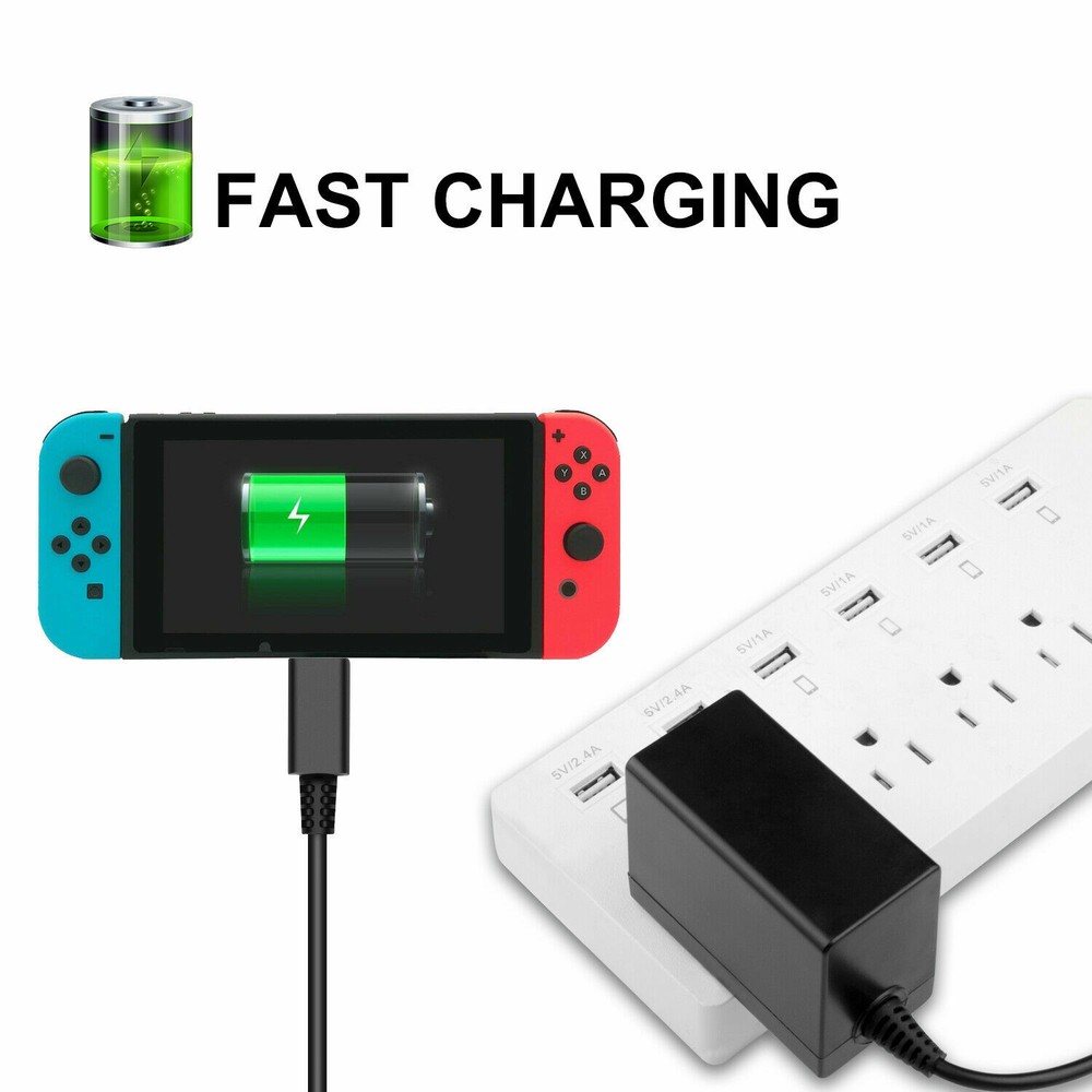 AC Adapter Power Supply Wall Travel Charger For Nintendo Switch & Pro Controller