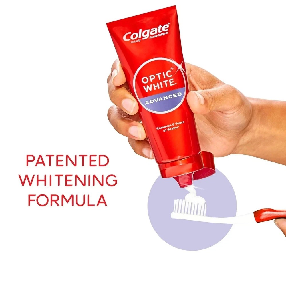 Colgate Optic White Advanced Hydrogen Peroxide Toothpaste, 3.2 oz (3 PACK)