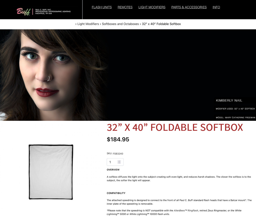 Paul C Buff 32x40 Large Foldable SoftBox w Speedring!